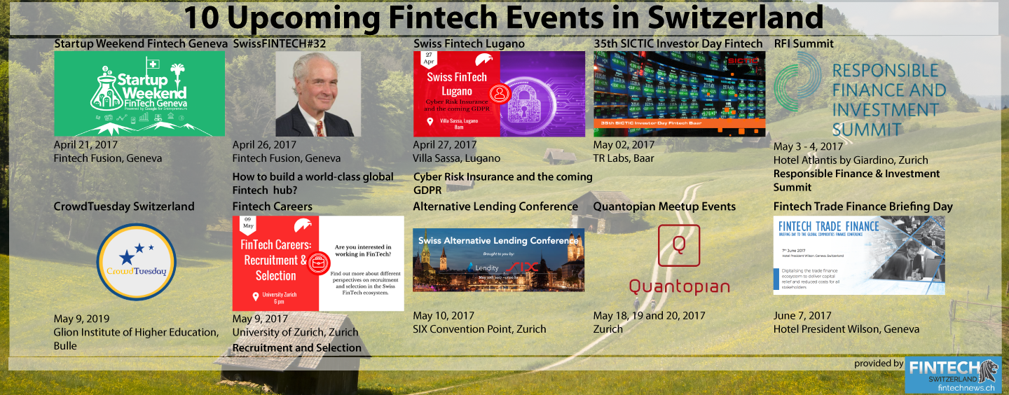 10 Upcoming Fintech Events in Switzerland