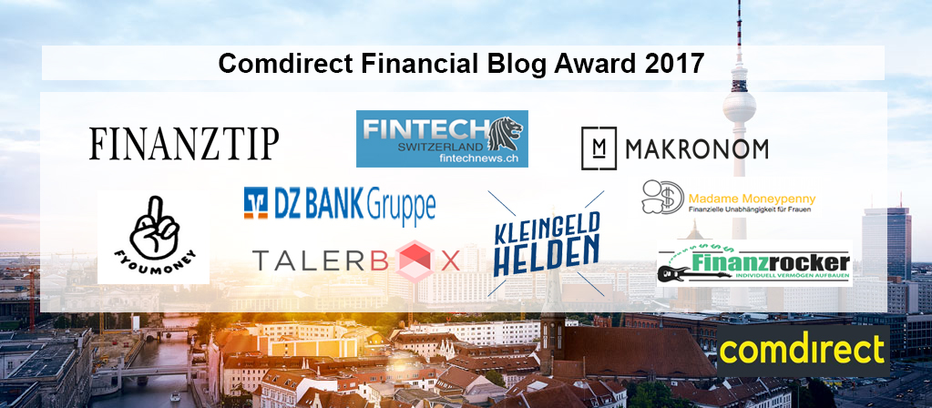 Comdirect Finanzblog Award 2017: 9 Blogs auf der Shortlist