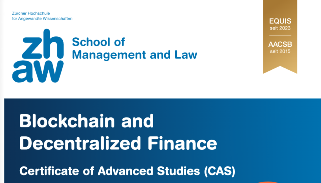CAS Blockchain & Decentralized Finance ZHAW