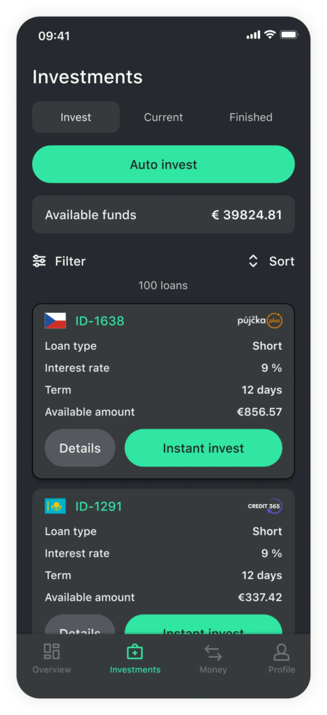 PeerBerry dashboard, Source: PeerBerry